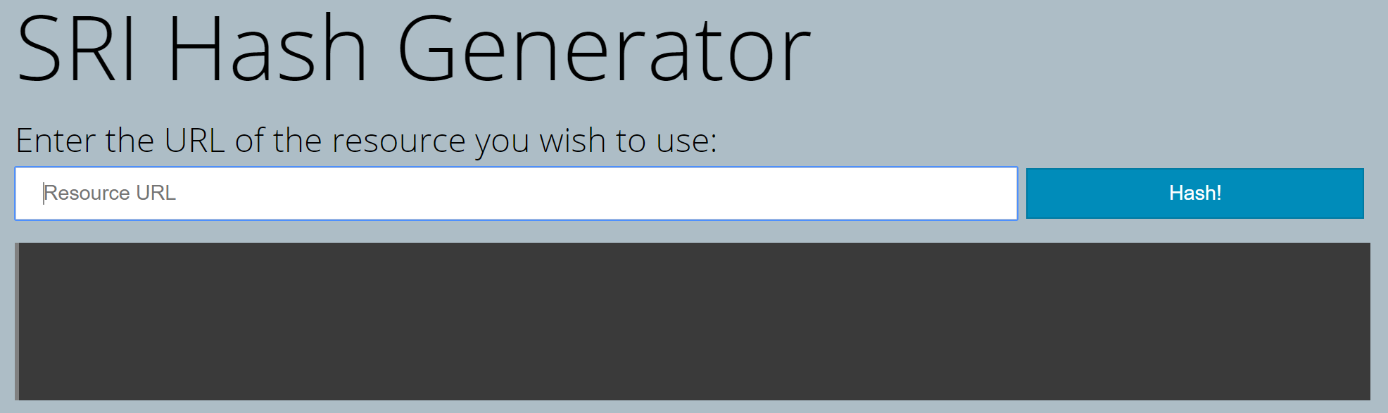 SRI Hash Generator
