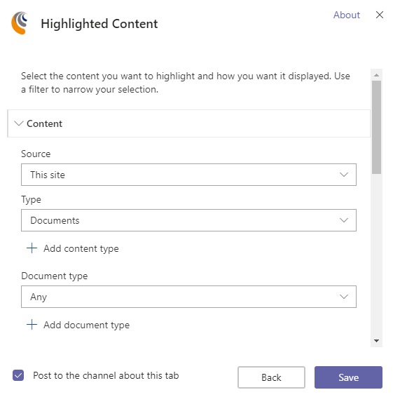 Configuring the Property Pane